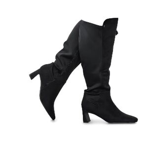 Source Unknown Black Over-the-Knee Block Heel Boots